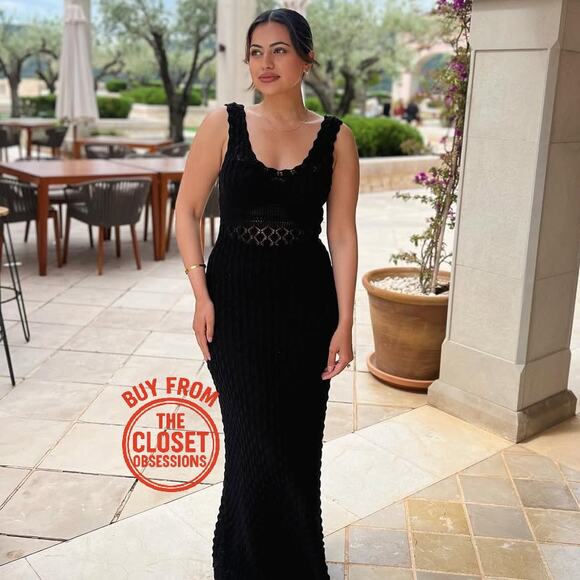 RARE!!! MANGO BLOGGER FAVE!!! Openwork Knit Maxi Dress NWT - Picture 5 of 16